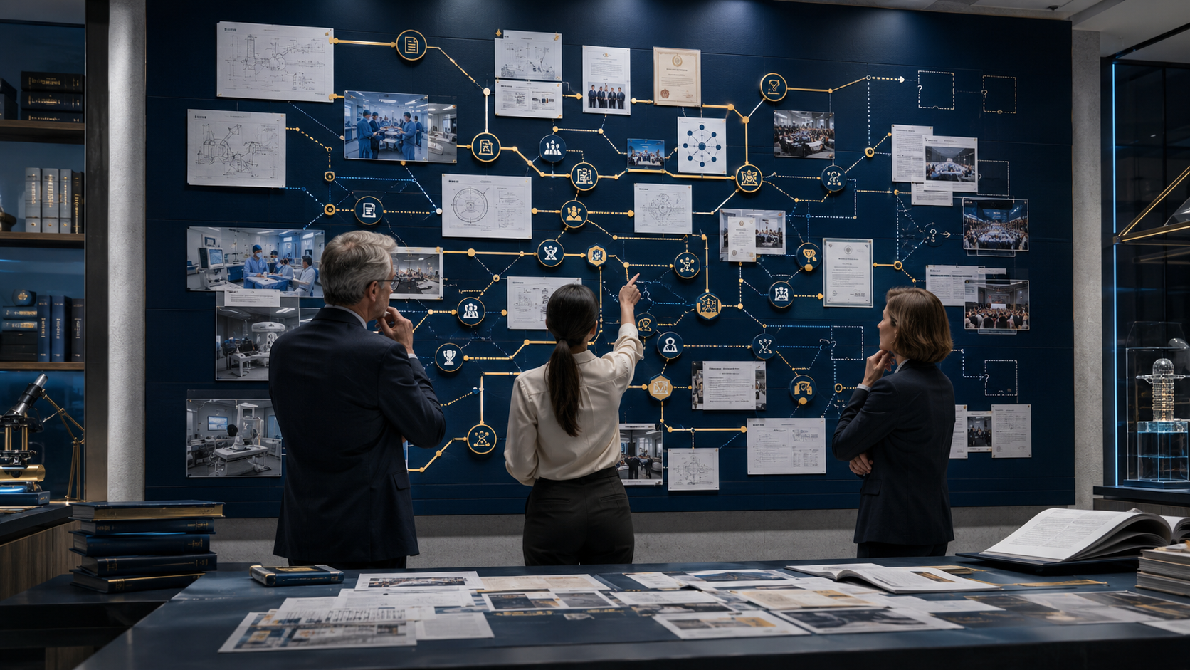 Health-tech founder and evidence strategists identifying gaps across patents, hospital adoption, peer review, awards, citations, speaking, and media documentation