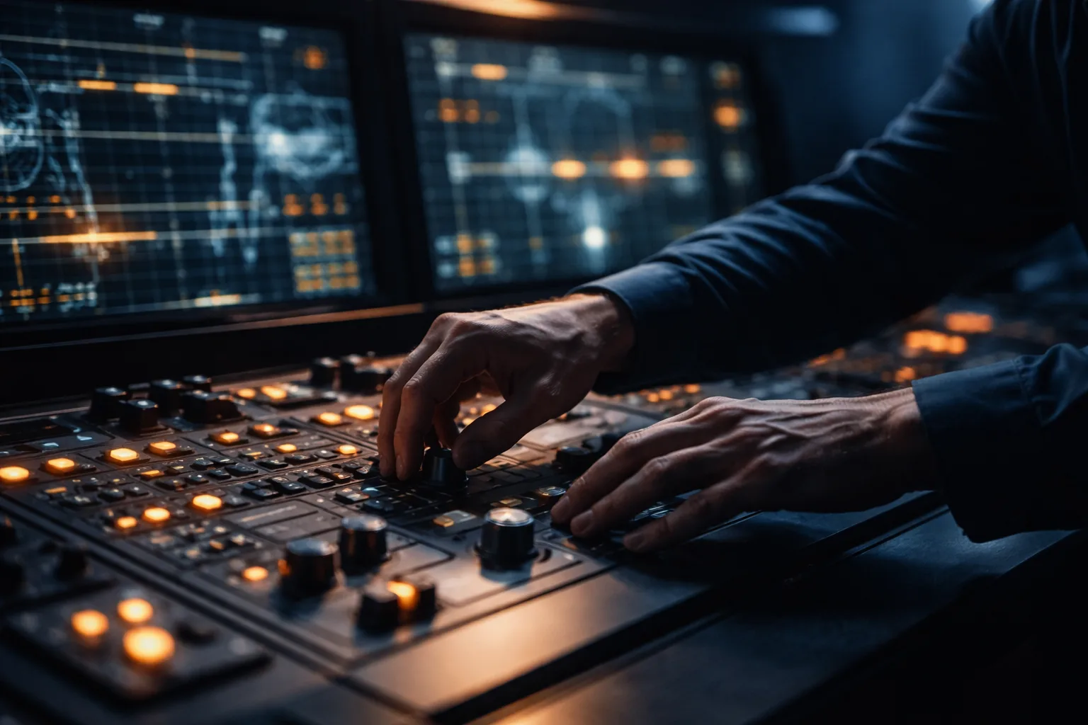 Engineer adjusting grid control systems during a stability event, representing the original contribution at the center of this composite EB-1A story.