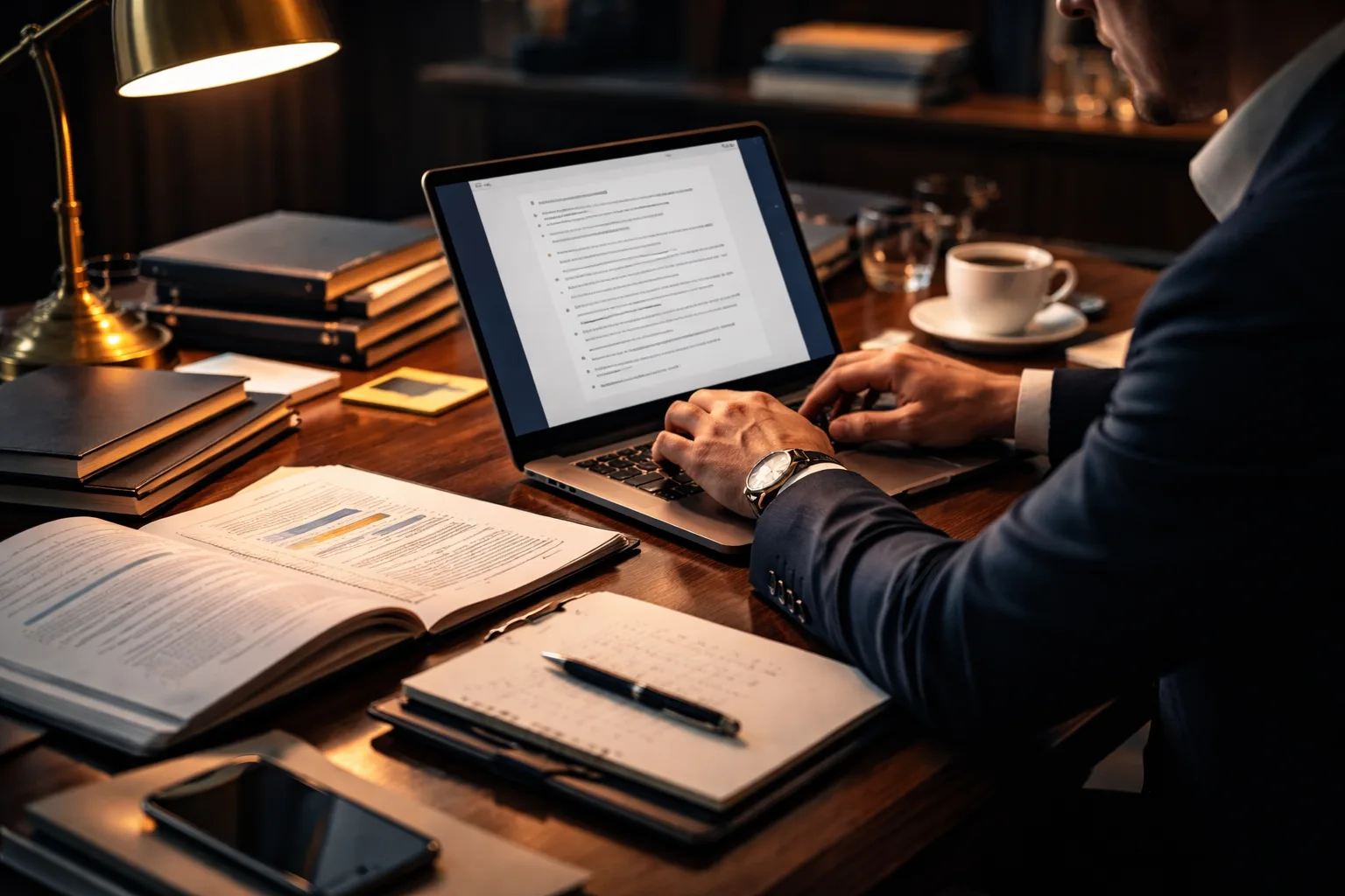 Strategist drafting a structured, point-by-point response to a notice of intent to deny